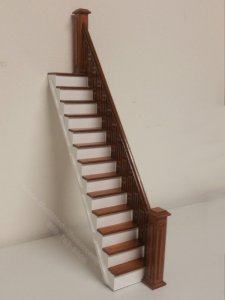 (image for) Laser Cut Craftsman Narrow Staircase Kit For Dollhouses