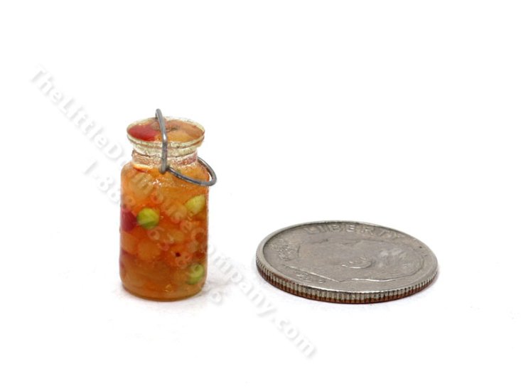(image for) Miniature Glass Jar of Fruit Preserves for Dollhouses