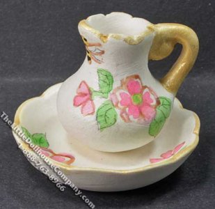 (image for) Miniature Wash Bowl and Pitcher Set for Dollhouses