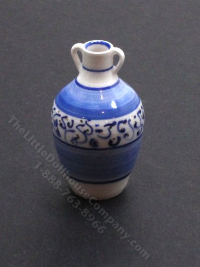(image for) Miniature White and Blue Urn by Marie Luce Pelletier