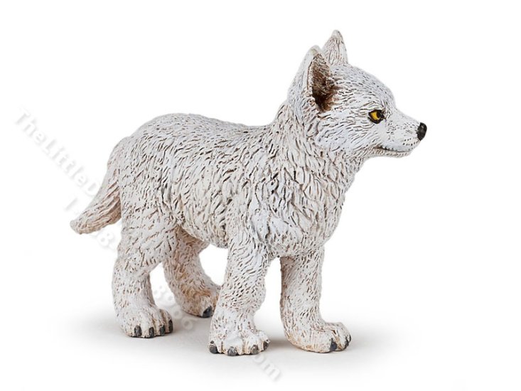 (image for) Miniature Oversized Arctic Wolf Cub for Dollhouses