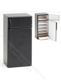 (image for) Dollhouse Miniature Black Refrigerator