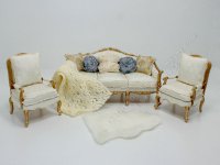 (image for) Miniature Louis XV White and Gold Armchair by Judith Blondell