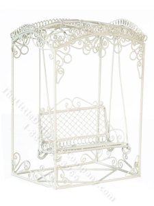 (image for) Miniature White Wire Swing Set for Dollhouses