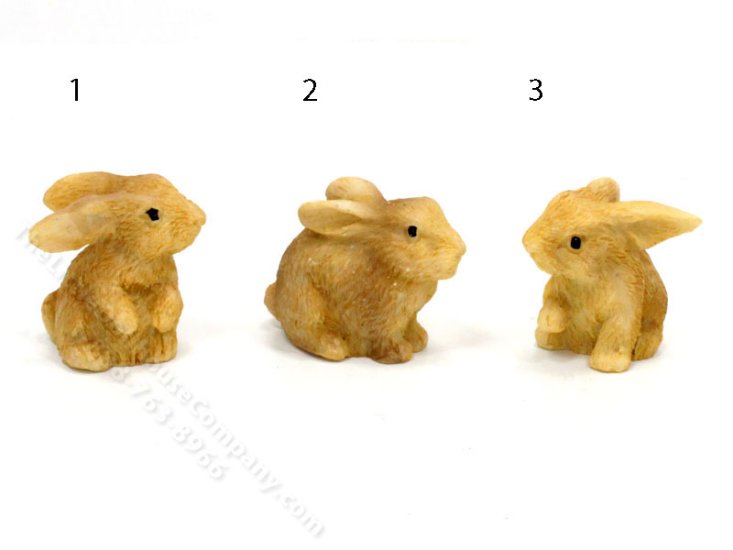 (image for) Miniature Tan Rabbit Figurine for Dollhouses (1pc)