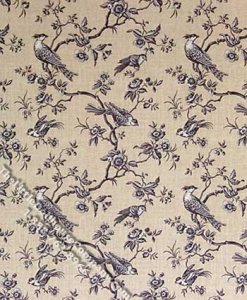 (image for) Black Birds on Tan Pattern Miniature Wallpaper for Dollhouses