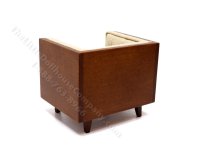 (image for) Miniature Mid Century Beige Linen Tub Chair for Dollhouses
