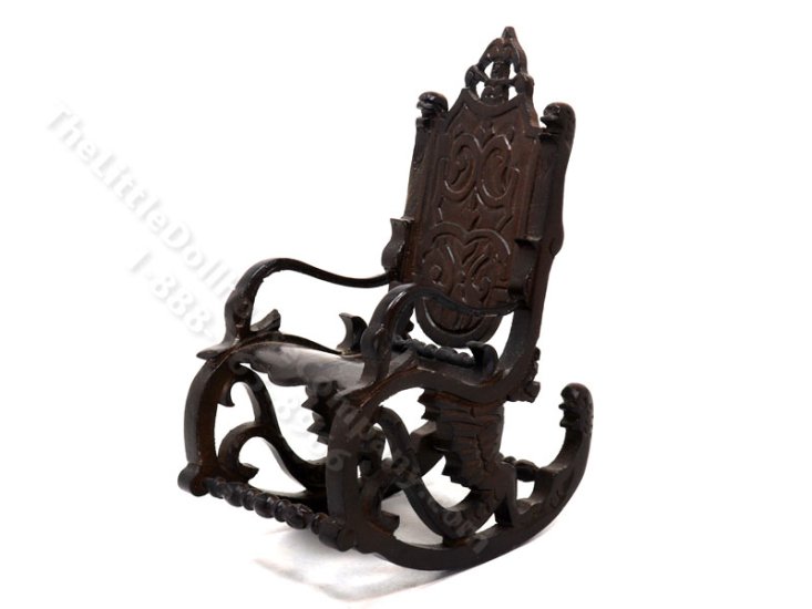 (image for) Vintage Miniature Italian Renaissance Rocking Chair for Dollhouses