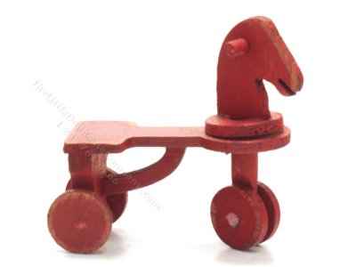 (image for) Miniature Red Wooden Horse Ride-On Trike by Jane Woodham