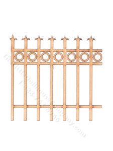 (image for) Miniature Laser Cut Fence Rail for Dollhouses (4 per pack)