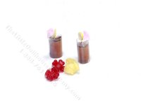 (image for) Miniature Pair of Tropical Drinks for Dollhouses