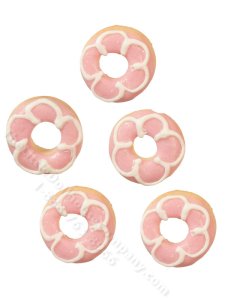 (image for) Miniature Pink and White Donuts for Dollhouses 1pk