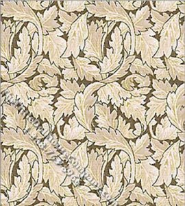 (image for) Victorian Leaves Pattern Miniature Wallpaper for Dollhouses
