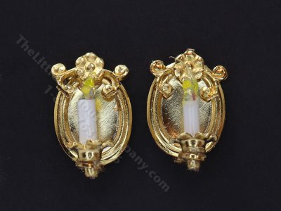 (image for) 1:48 Scale Miniature 3V Pair of Candle & Mirror Sconces for Dollhouses