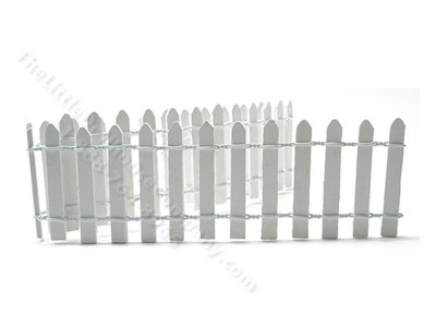 (image for) Miniature 2" White Picket Fence for Dollhouses