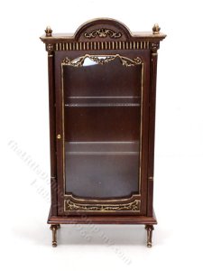 (image for) Miniature Walnut Display Cabinet for Dollhouses