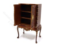 (image for) Miniature Walnut Chinese Chippendale Cabinet for Dollhouses