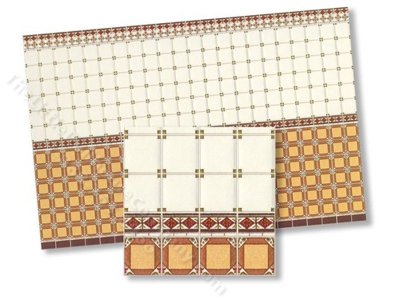 (image for) Dollhouse 1/2 Scale Model Orange Wall Tiles