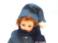 (image for) Red-head Boy Porcelain Doll in Blue Winter Outfit by Joy Parker