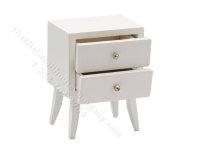 (image for) Miniature 2-Drawer Stand for Dollhouses - White