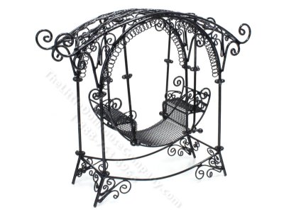 (image for) Miniature Black Wire Garden Swing