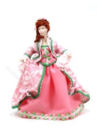 (image for) Miniature Handcrafted Vintage Rococo Lady in Pink and Green