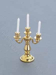 (image for) Miniature 3 Arm Candelabra for Dollhouses