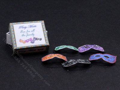 (image for) Miniature Box of Party Masks for Dollhouses