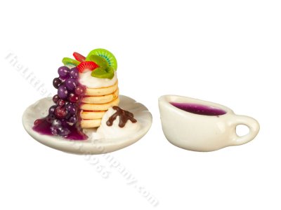 (image for) Miniature Blueberry Pancakes for Dollhouses