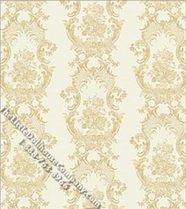 (image for) Beige Chloe Lace Pattern Miniature Wallpaper for Dollhouses