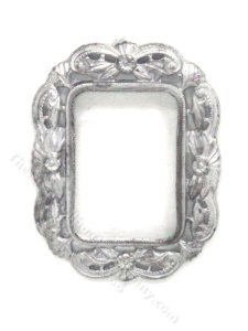 (image for) Miniature Ornate Silver Picture Frame for Doll Houses