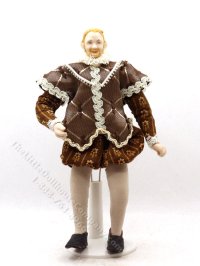 (image for) Miniature Handcrafted Vintage Elizabethan Man in Brown Floral