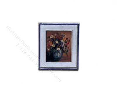 (image for) Miniature Framed Flower Still Life Print for Dollhouses
