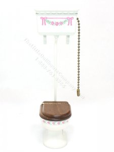 (image for) Miniature Toilet with Overhead Tank and Chain Pull