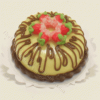 (image for) Miniature Yellow Cake with Chocolate and Sugared Strawberries