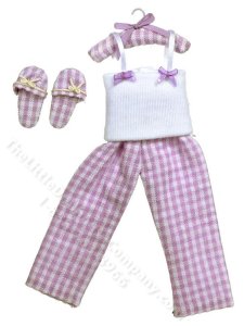 (image for) Miniature Lady's Pajamas and Slippers for Dollhouses