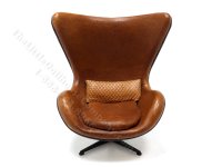 (image for) Miniature Carmel Leather Egg Chair by PRD Miniatures