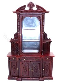 (image for) Miniature Mahogany Display Cabinet with Mirror