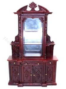 (image for) Miniature Mahogany Display Cabinet with Mirror
