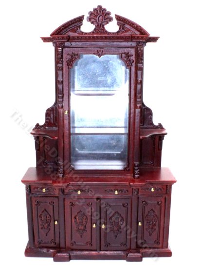 (image for) Miniature Mahogany Display Cabinet with Mirror