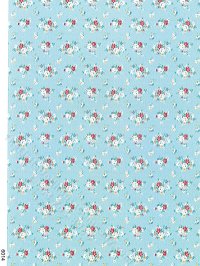 (image for) Blue Floral Pattern Miniature Wallpaper for Dollhouses