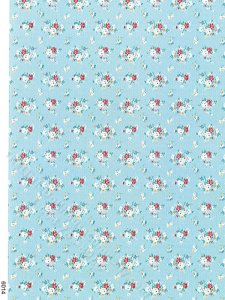 (image for) Blue Floral Pattern Miniature Wallpaper for Dollhouses