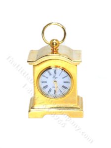 (image for) Miniature Functional Brass Mantle Clock for Dollhouses