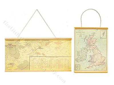 (image for) Miniature Set of World Maps for Dollhouses