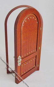 (image for) Miniature Walnut Manor House Door for Dollhouses