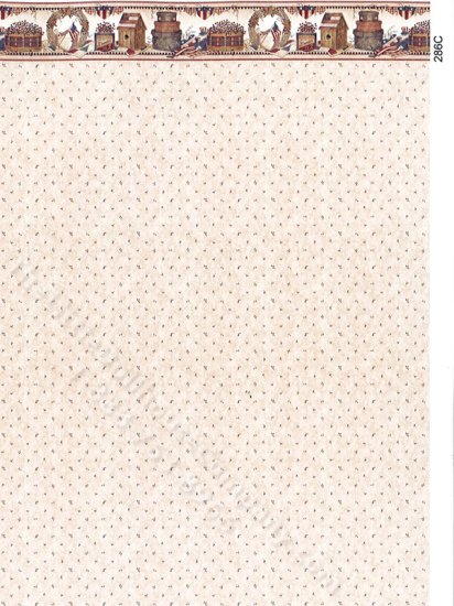 (image for) Country Americana & Dot Pattern Wallpaper for Dollhouses