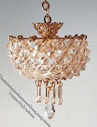 (image for) Dollhouse Scale Model 1-1/2" Two Bulb Chandelier