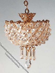 (image for) Dollhouse Scale Model 1-1/2" Two Bulb Chandelier
