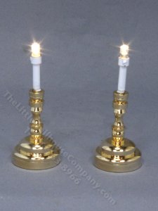 (image for) Miniature Gold Candlestick Lamps, 12V