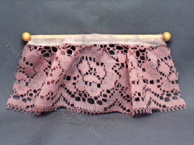 (image for) Miniature Pink Lace Curtain for Dollhouses